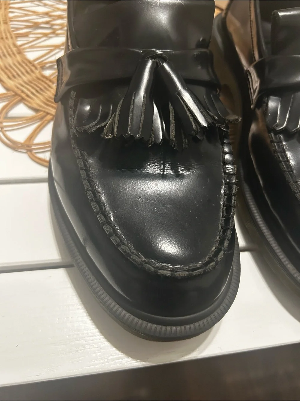 Dr. Martens Black Leather Tassel Loafers